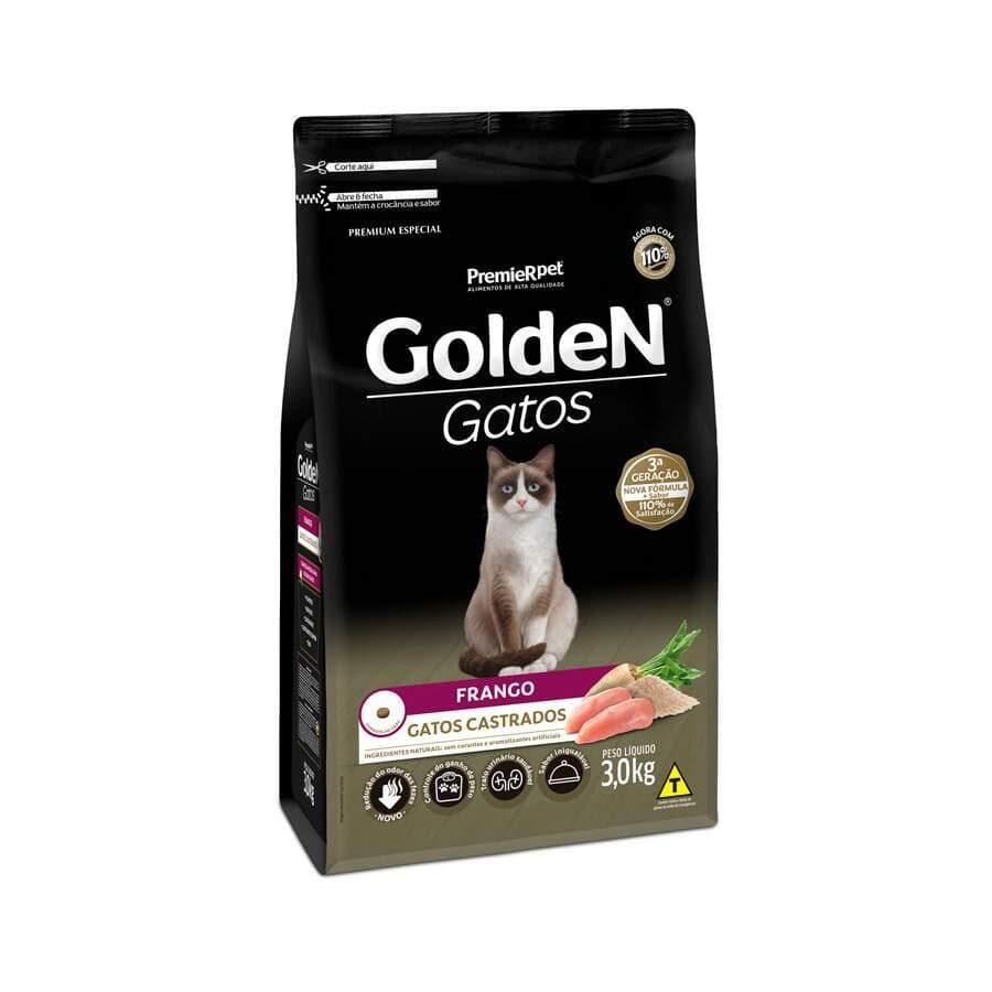 Ração Golden Para Gatos Adultos Castrados Sabor Frango 3kg