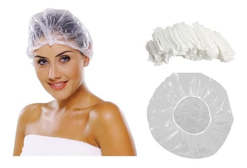 Touca Plástica Descartável Para Banho Cabelo Sanfonada 50 100 200