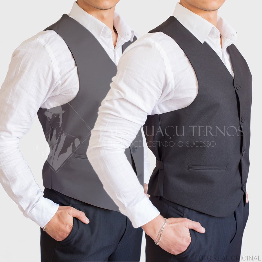 Super Kit 2 Coletes Social Slim Oxford com Regulagem - Preto / Bordo / Chumbo / Azul Royal / Marinho + Promoção Atacado