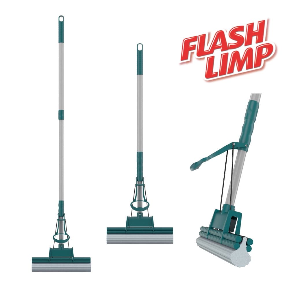 Mop Rodo Mágico Flash Limp Plus Lava e Seca Limpeza Geral com Refil PVA para Pisos Azulejos e Vidros MOP7671