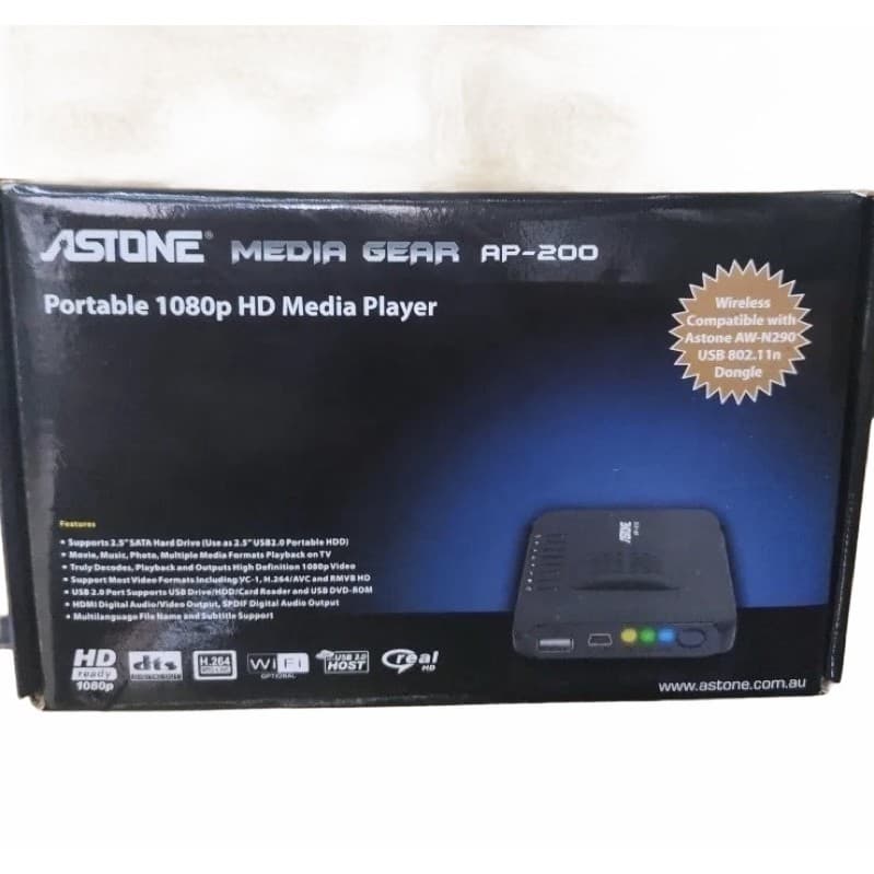 Media Player Astone Ap-200 1080p Hdmi Rmvb/ Mkv/Avi