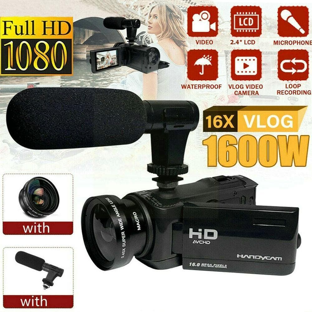 1080 P HD 16X Zoom Câmera De Vídeo Digital DV Profissional Handheld Microfone Para Camcorder Youtube Registro Fotografia F9V6