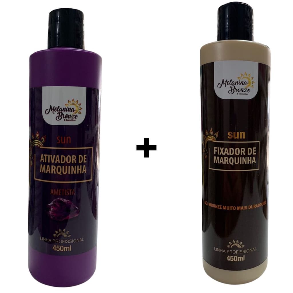 Ativador Ametista 450 ml + Fixador de Marquinha Sun 450ml Melanina Bronze