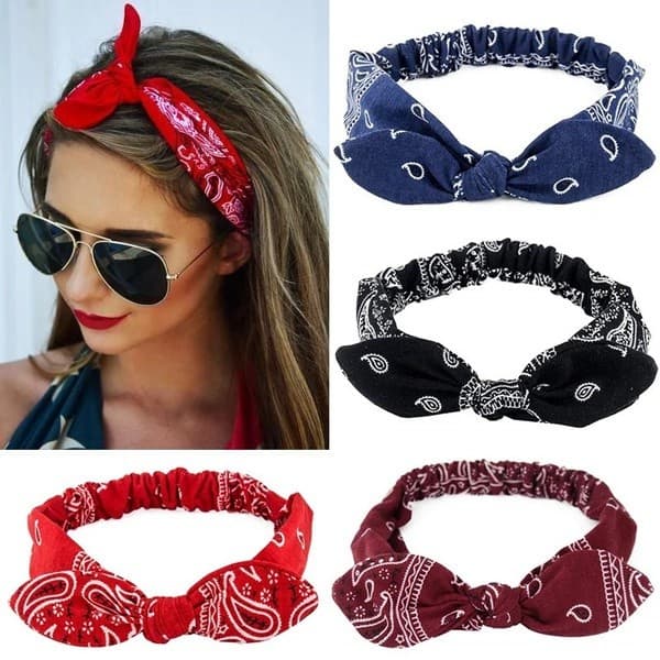 Impressão De Cor Pura headband retro Cruz Nó Elástico hairband Lenço Menina Acessórios Para O Cabelo hairband