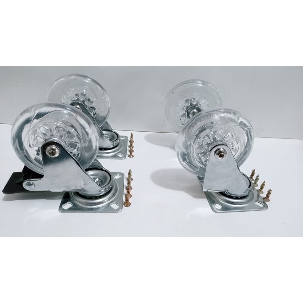 Kit 4 Rodizio Silicone Rodinha Gel 75mm Com E Sem Trava