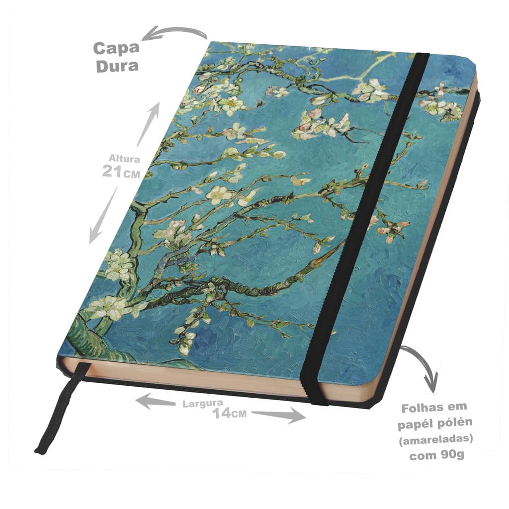 Caderno SKETCHBOOK obras de arte  para desenho ou anotação 21x14cm