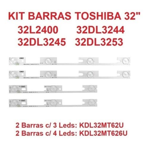 Kit Barras Led Toshiba 32  Kdl32mt62u / Kdl32mt626u