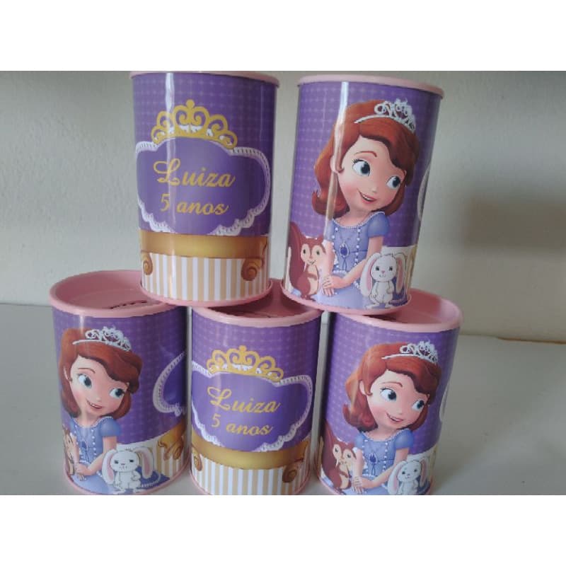 10 Lembrancinha Cofrinho Personalizado Princesa Sofia Temos Vários Temas