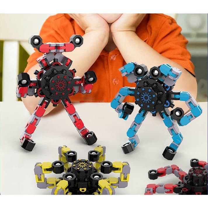 Dazzling Fidget Spinner Cadeia Transformer Mecânica Gyro Descompressão Brinquedo