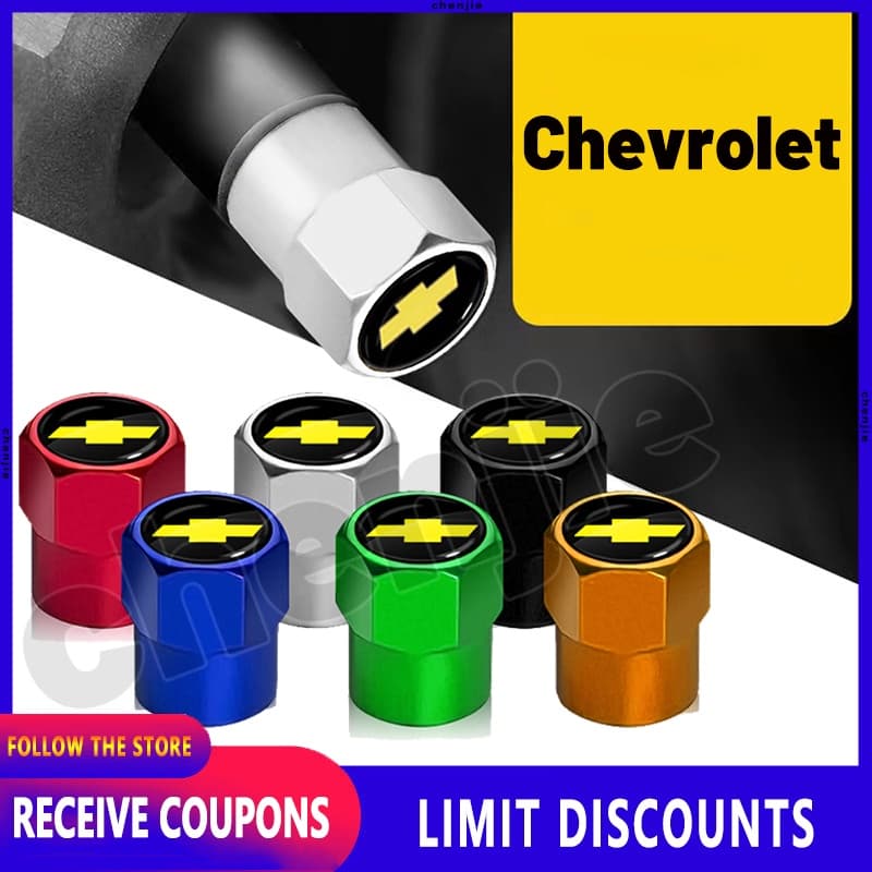 [Promo] 4 Pçs/Set Com O Logotipo Do Carro Válvula De Pneu De /  Válvula Do Pneu Do Roda / válvula de pneu  Para Chevrole