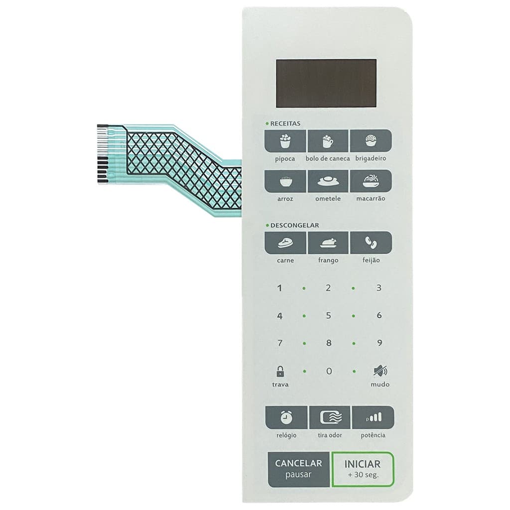 Membrana Teclado Para Micro-ondas Compatível Com Consul Cms45 Cms 45 Branca