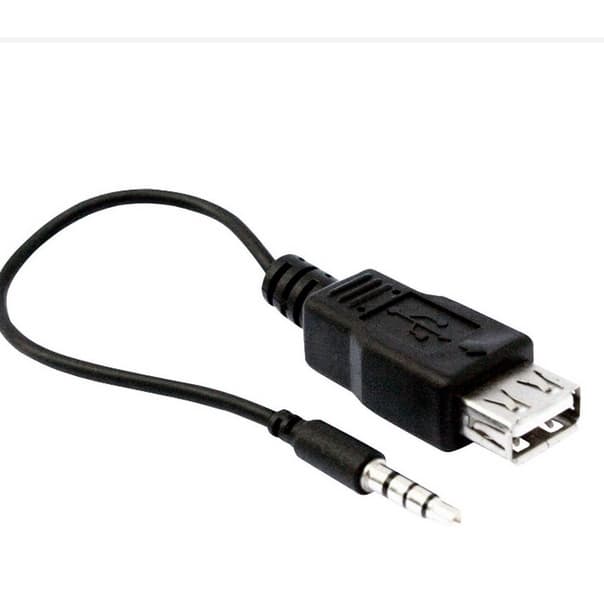 Cabo Adaptador P2 4C X USB Femea Automotivo MP3 MP4 Auxiliar 15 CM