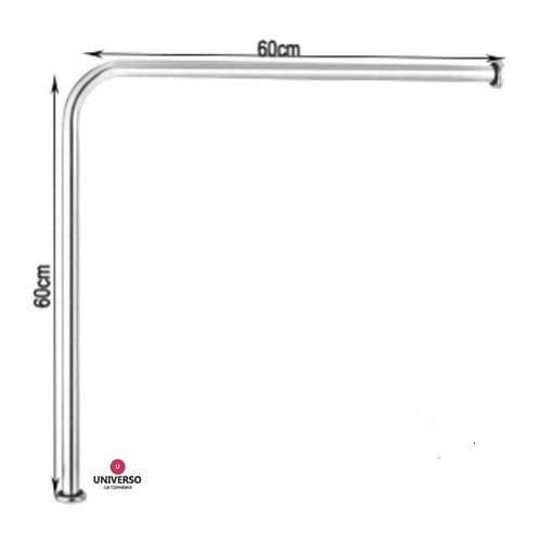 Kit 02 Barra De Apoio Para Vaso Sanitário 60 X 60 Corrimão Em L