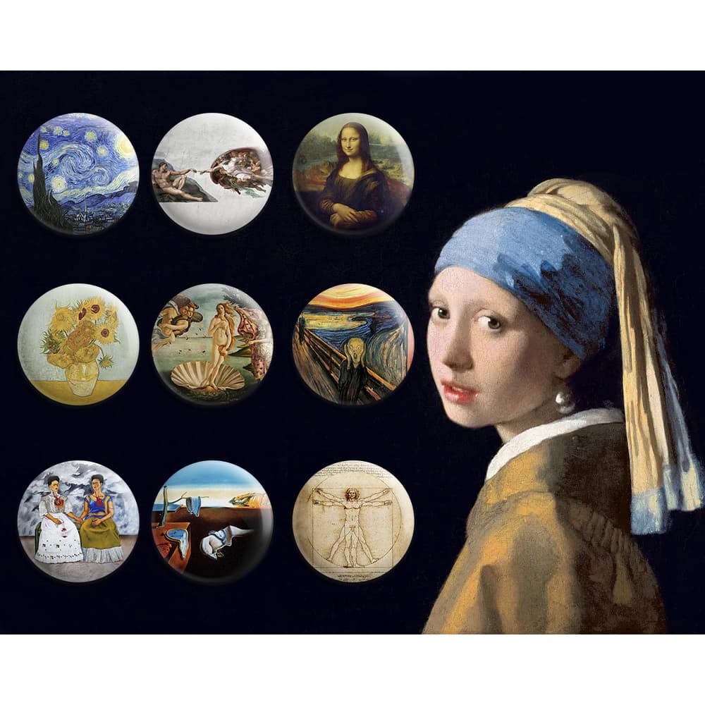 Bottons  Quadros Famosos Obras de Arte - Botum / Boton / Broche (3,5cm & 4,5cm)