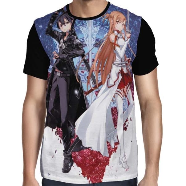Camisa Full Creations - Kirito - Asuna - Sword Art Online