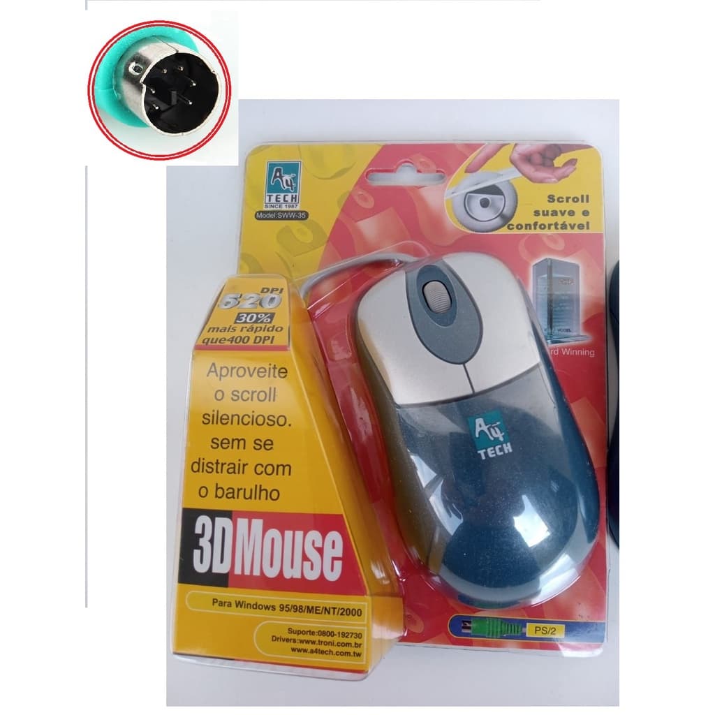 Mouse ps2 Mouse Modelo Antigo modelo Sww-35 Scrow Esfera
