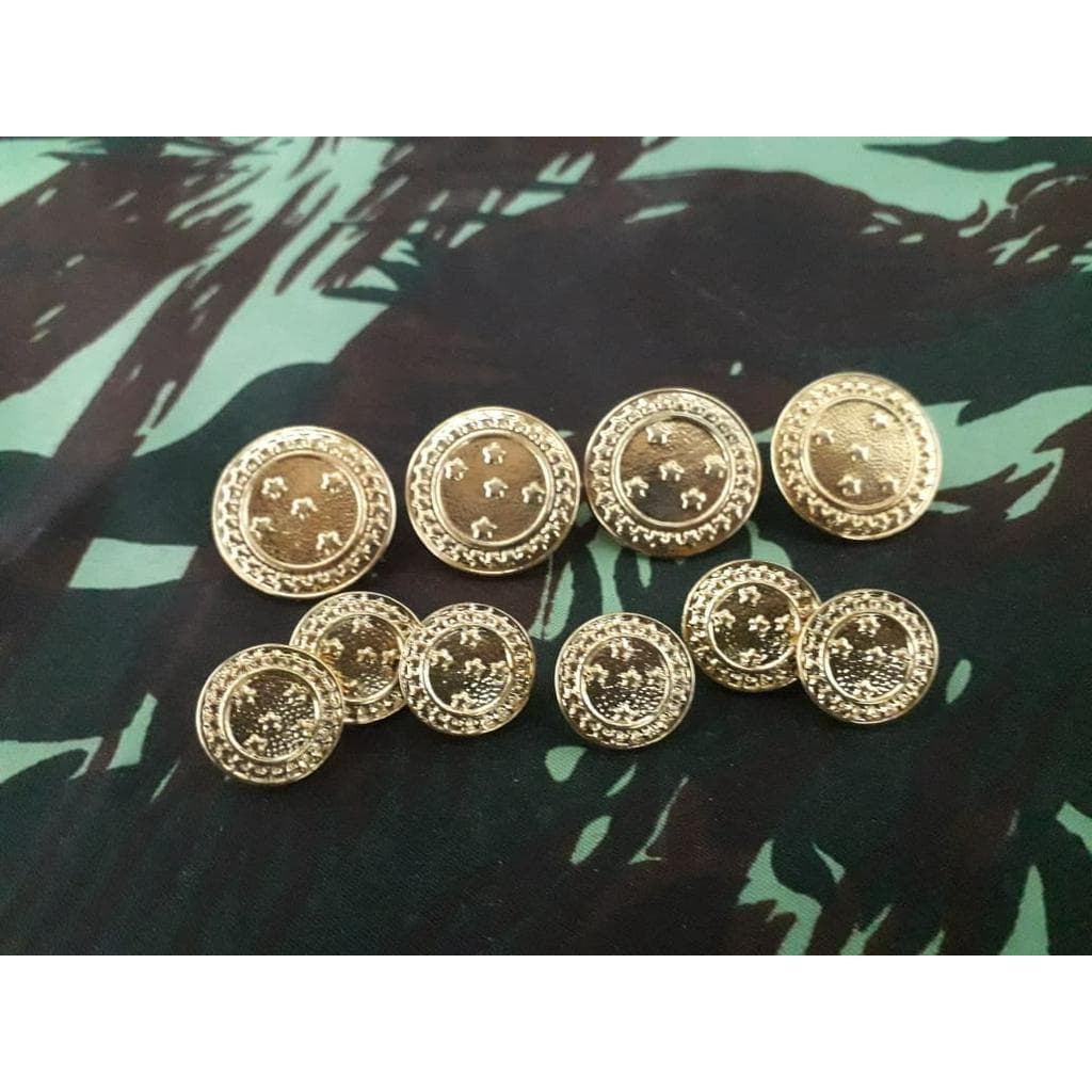 Kit Botão Dourado Exército Brasileiro - 06 pequenos e 04 grandes