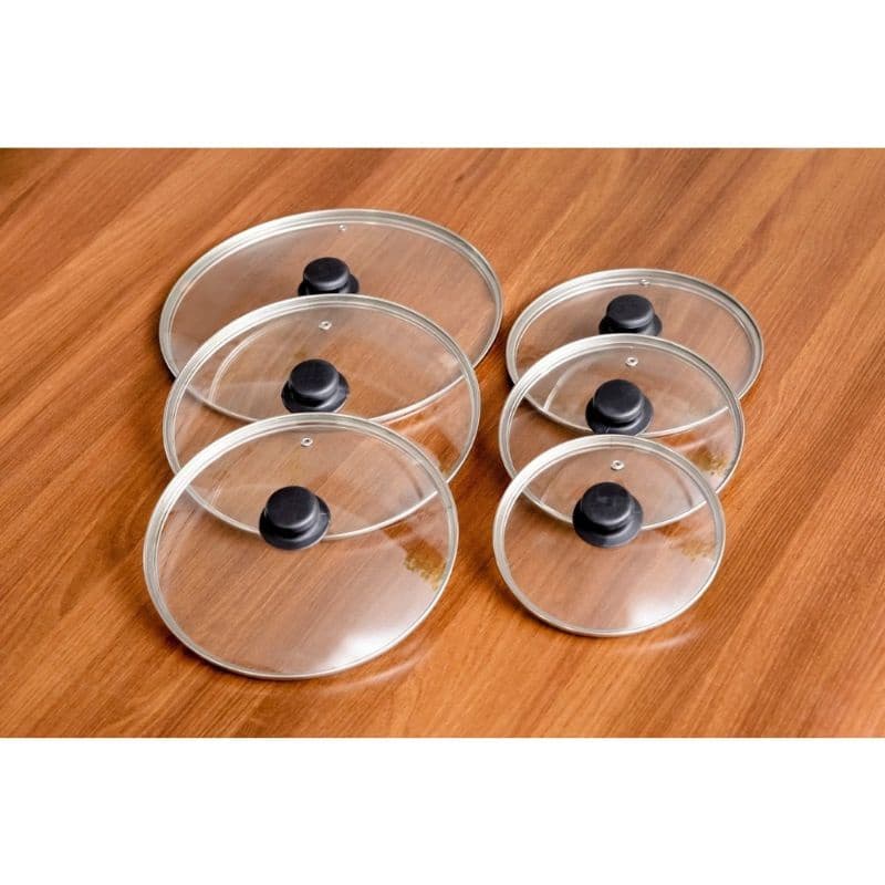 Jogo de tampas de Vidro Avulsas: 16 cm,18 cm,20 cm,22 cm,24 cm e 30 cm.