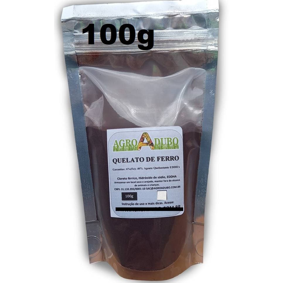 QUELATO DE FERRO 6% Fe EDDHA 100g HIDROPONIA IMPORTADO
