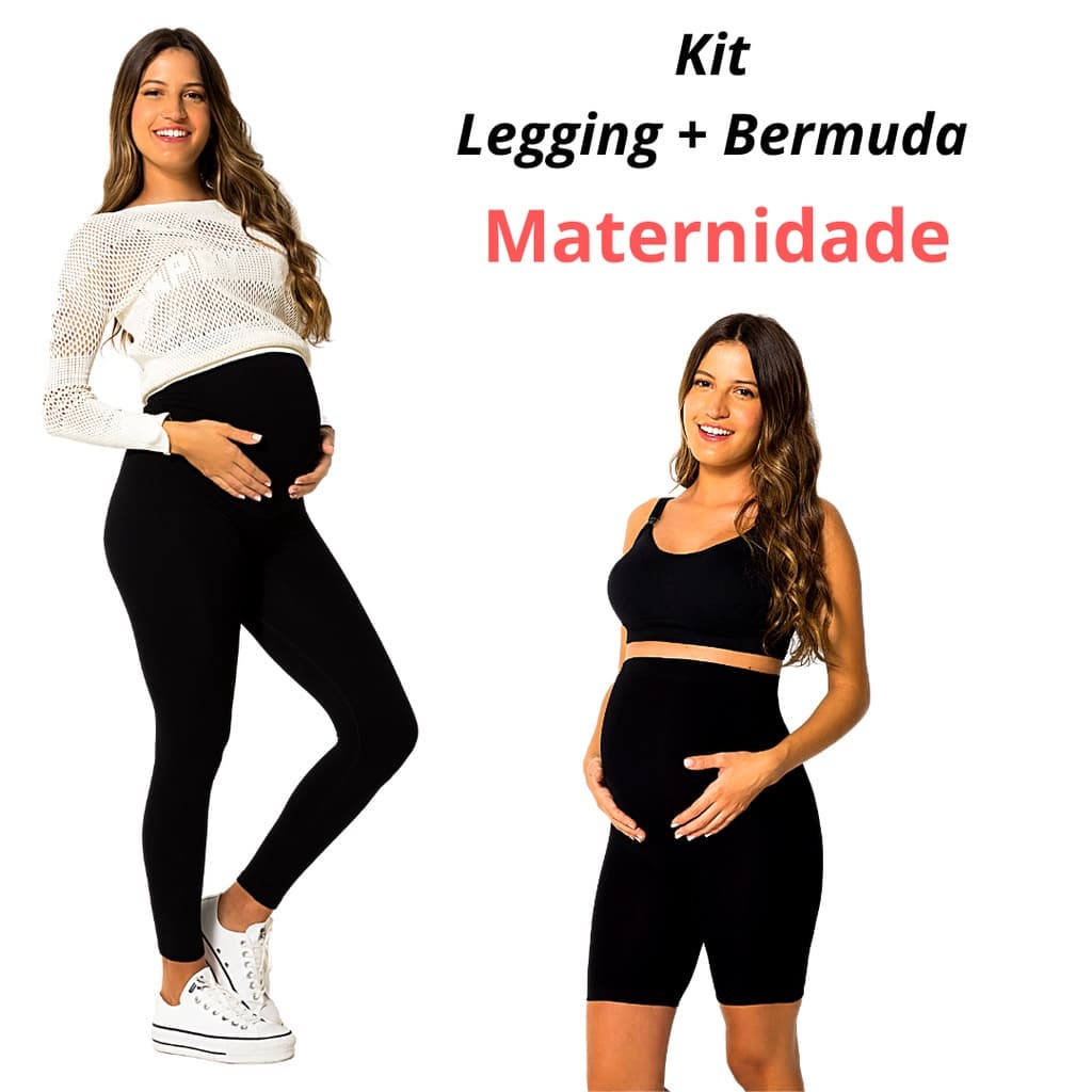 Kit 1 Bermuda Sustentação + 1 Legging Para Gestante Trifil