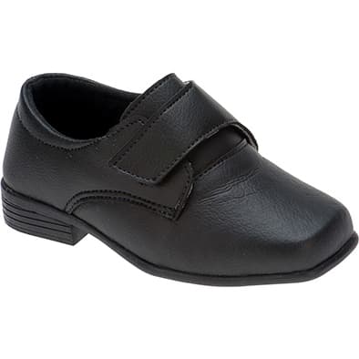 Sapato social infantil masculino preto fosco com fecho em velcro