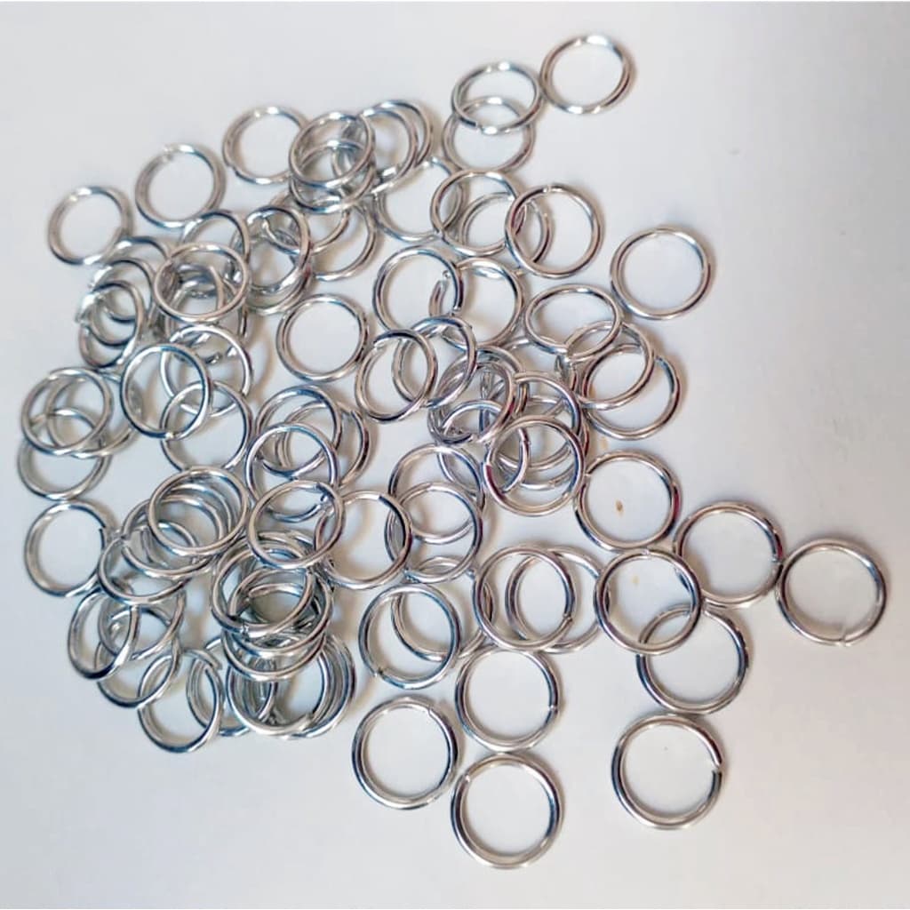 100 Argolas Elo para Chaveiros Prata | Bijouterias | Pingente
