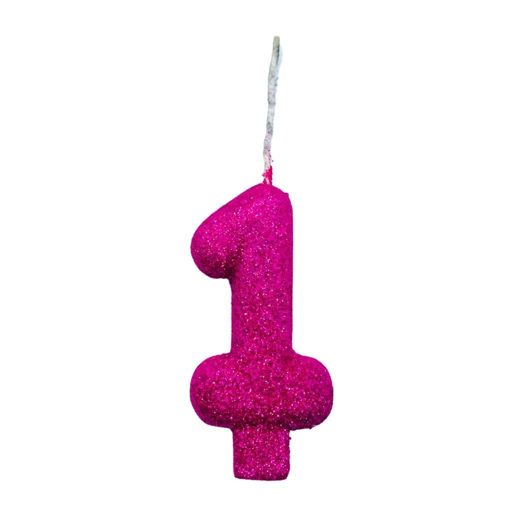 Velas Super Max De Aniversário - Números + Glitter -  1 Uni