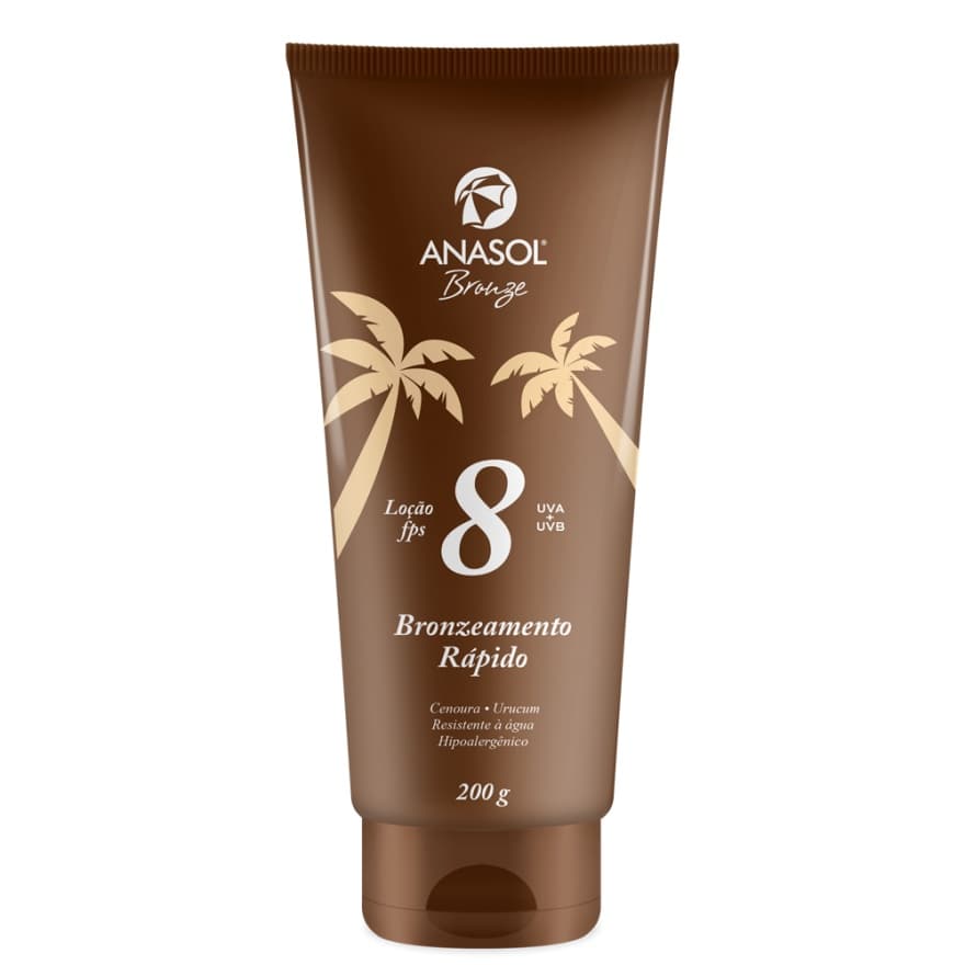 Anasol Bronze Loção Bronzeadora Bronzeamento Rápido FPS 8 Vegano 200g