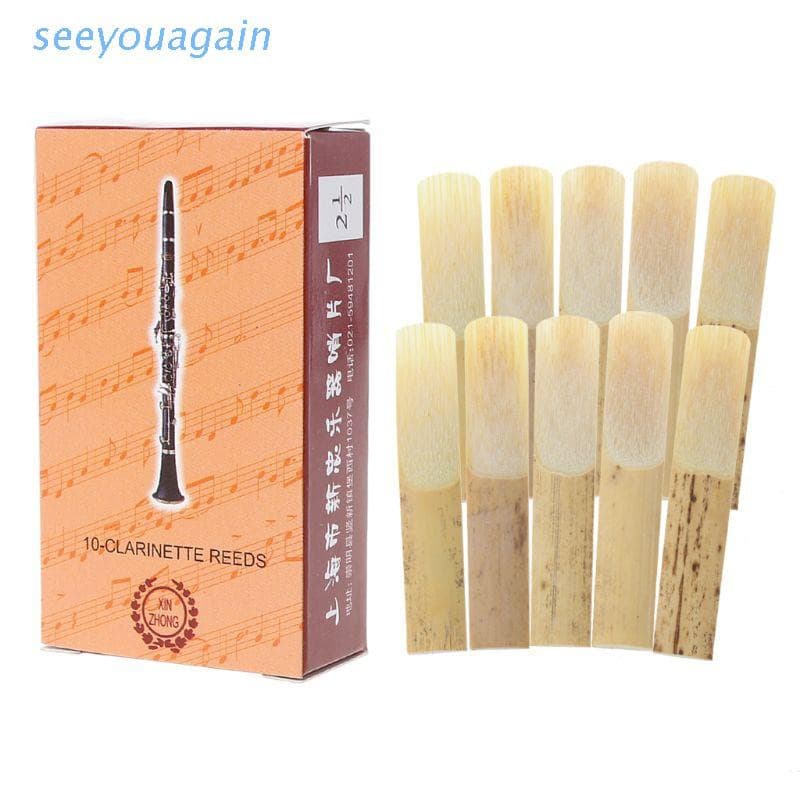 10 Peças Palhetas Bambu Tradicional Para Clarinete Força 2.5 Para Instrumentos Musicais