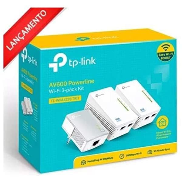 Extensor Powerline Av600 Tp-link Tl-wpa4220t Kit Triplo 4220