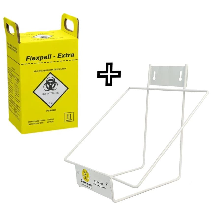 Kit Coletor Perfurocortante Suporte + Caixa 7 litros