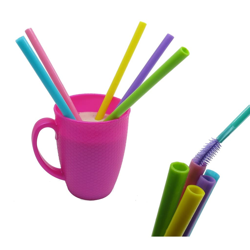 Kit com 5 Canudos + limpador - Canudo Ecológico, reutilizável, higiênico e emborrachado