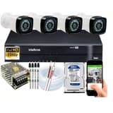 Kit 4 Cameras Segurança 1080p Full Hd Dvr Intelbras 4ch C/hd 160Gb