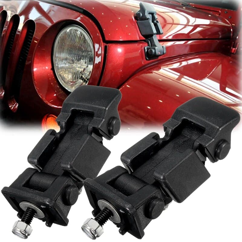 1PC Suporte Travas Preto Capô Bloqueio Fivela Titular Para Jeep/Wrangler 2007-2016 Do Carro Captura Acessórios