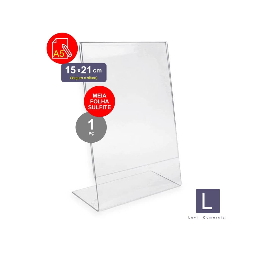 Display Expositor Em L Tamanho A5 Ps Balcão Mesa 1 peça