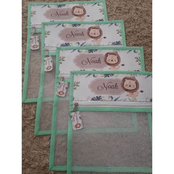 kit com 5 Saquinhos Organizadores de Mala Maternidade