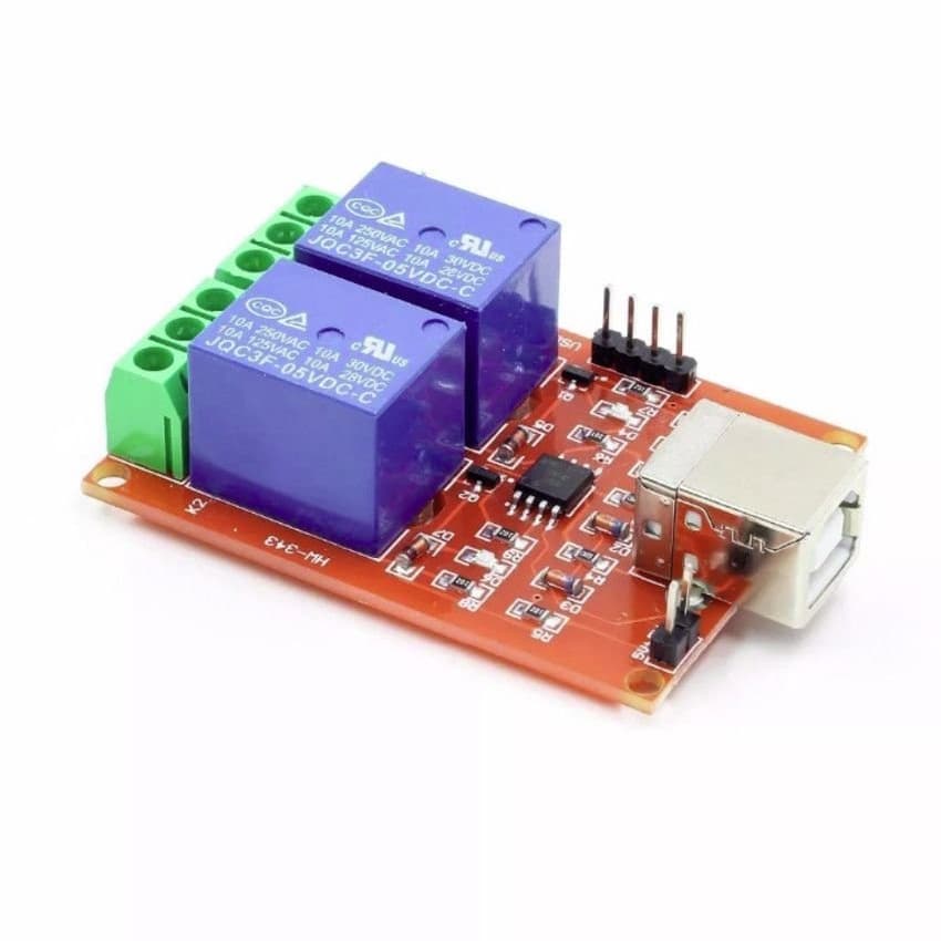 MODULO RELE 2 CANAIS 10A COM ACIONAMENTO USB 5V