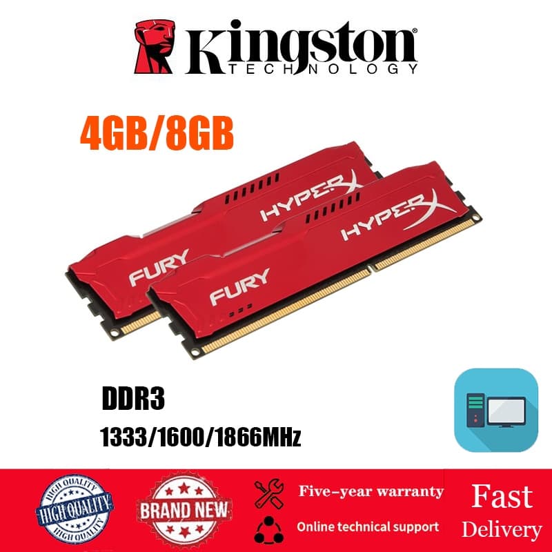Memória De Mesa 4gb 8gb DDR3 1333mhz 1600mhz 1866mhz 1.5V 240Pin DIMM PC RAM PC3-10600 PC3-12800 PC3-14900 Vermelho