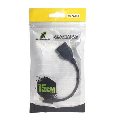 XCELL CABO OTG MICRO USB MACHO X USB 2.0A FEMEA 15CM PRETO - XC-V8 X USB