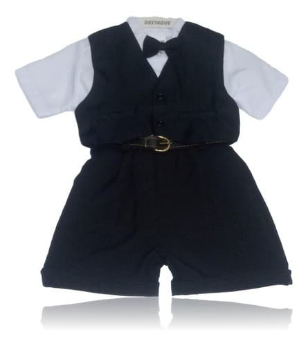 Conjunto Infantil Bebê Menino Infantil Casamento Colete Grav