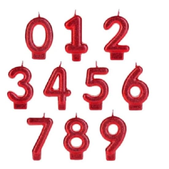 Vela Aniversário Cintilante Vermelha Glitter