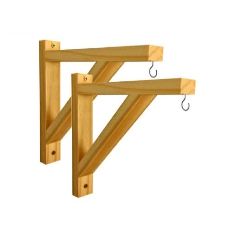 kit 2 Mão Francesa de Madeira suporte Para plantas Jardim Vertical Horta Decoração rústica