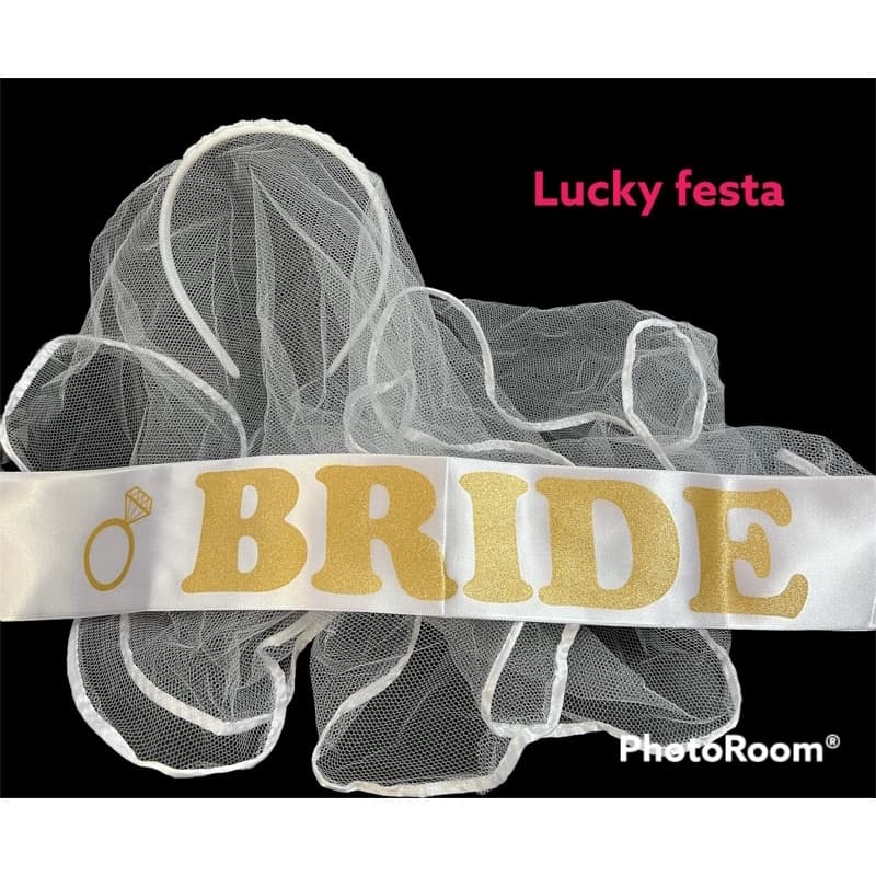 kit : 1 veuzinho +  1 Faixa BRIDE DOURADA / despedida solteira