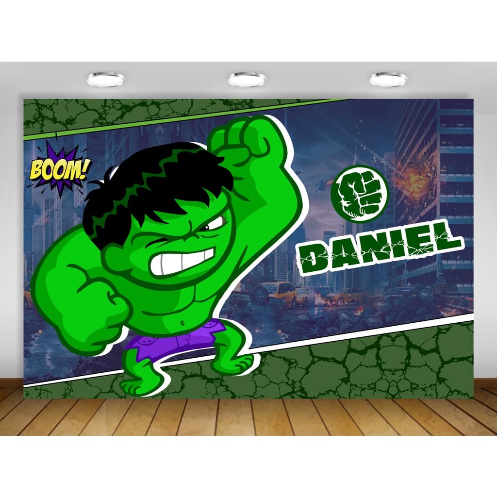 Painel de Festa Hulk baby super heróis bebê Decoração Baby vingadores Hulk liga