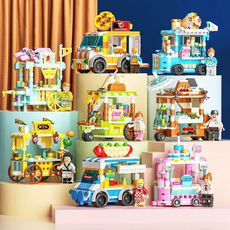 Ready Stock Building Bloco Brinquedos Vista de Rua Blocos Vista de Rua Blocos Pequenos Partic