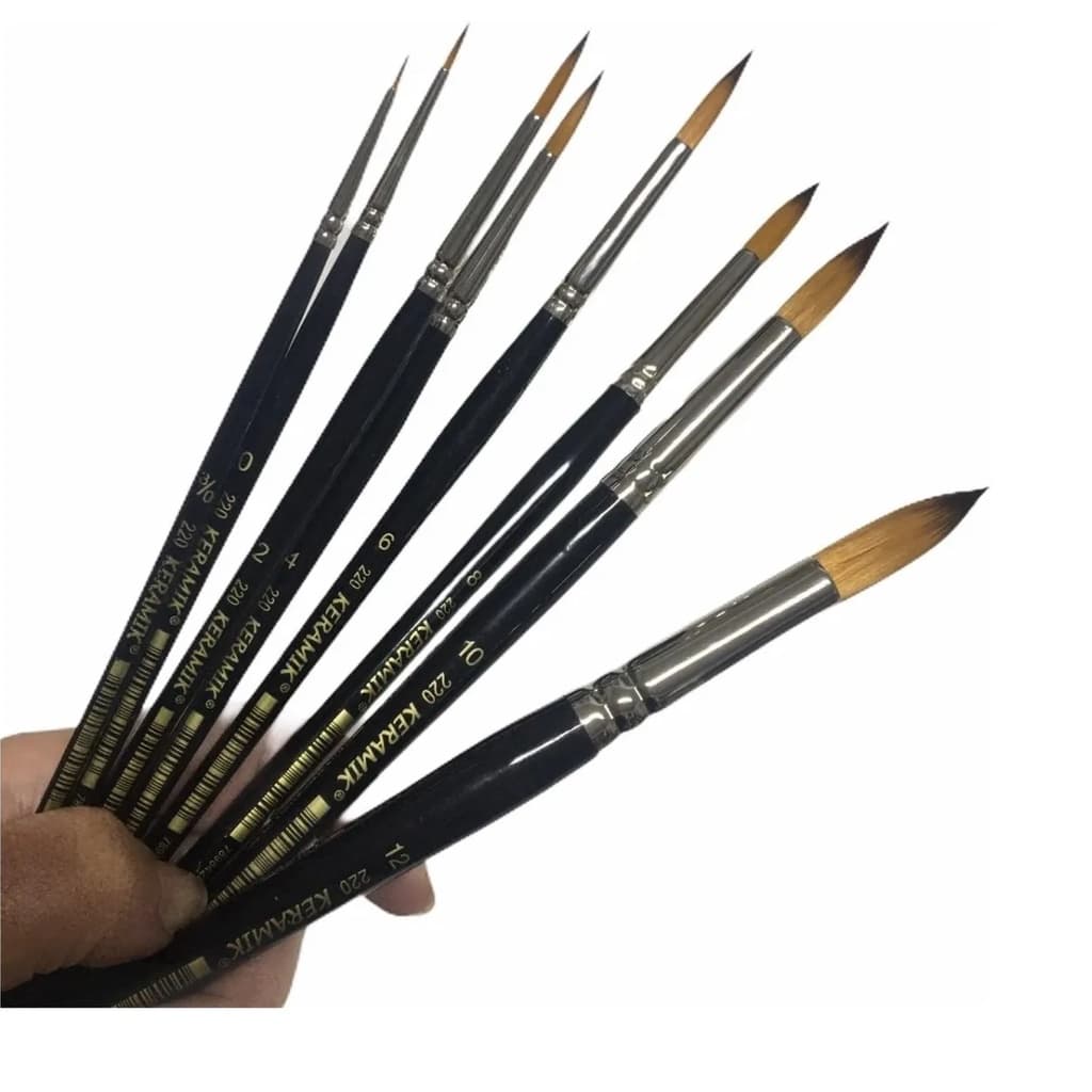 Pincel Redondo Aquarela Keramik 220 (2/0 ao 12) - Escolha um Tamanho