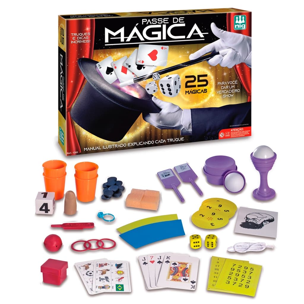Kit De Mágicas Com 25 Truques Jogo Passe De Mágica Nig Brinquedos