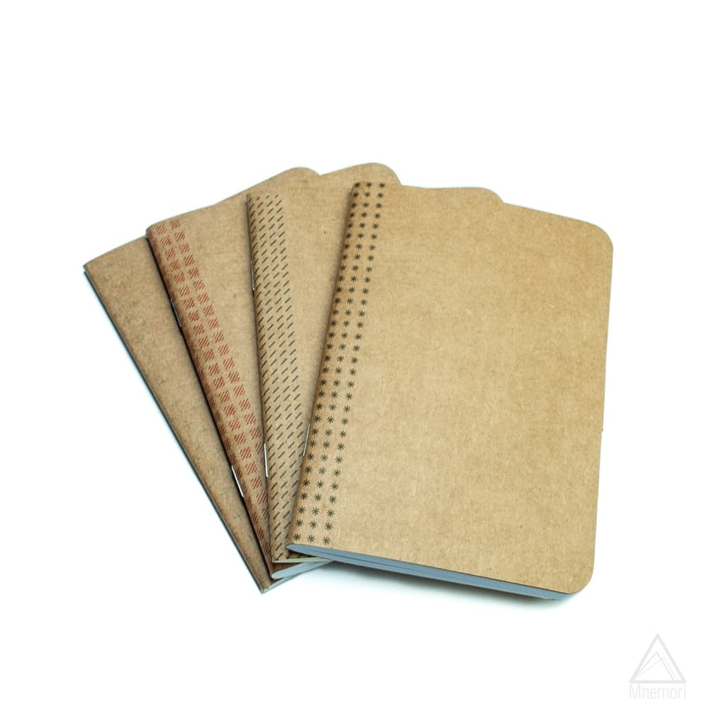 Caderno Kraft | Bloco Traveler A6 mini | Pontilhado, Quadriculado, Pautado ou Liso