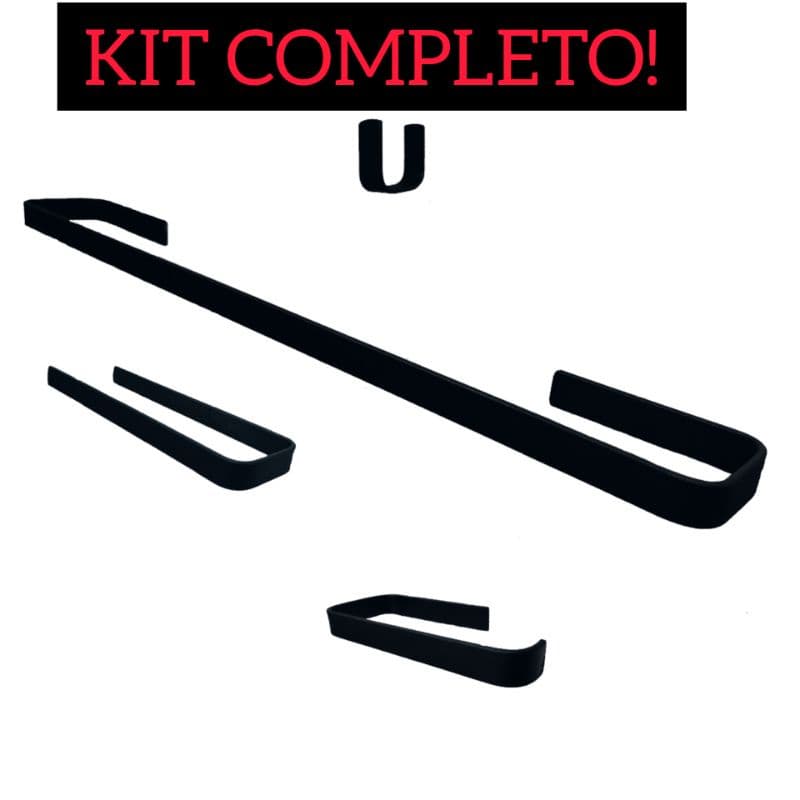 Kit acessórios para banheiro 4 peças quadrado sem furação