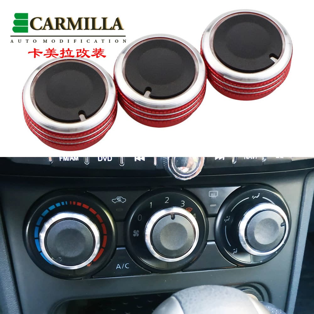 Para Honda City TMO 2008 2009 2010 2011 2012 2013 2014 Botão De Controle De Calor Carro Ar Condicionado AC Knob Liga De Alumínio 3 Pcs